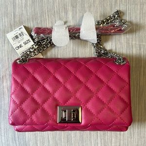 INC International Concepts pink crossbody silver hardware